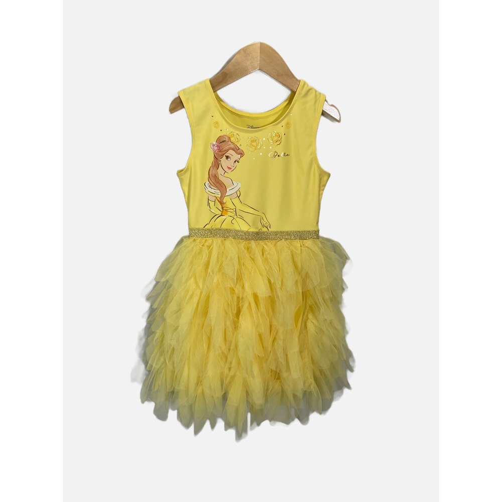 Disney Princess Tutu Dress Toddler Girls 5T Yellow Belle Beauty and the Beast